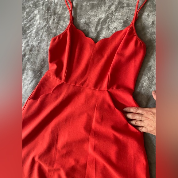 Market and Spruce Red Scallop Neck Dress - Picture 8 of 11